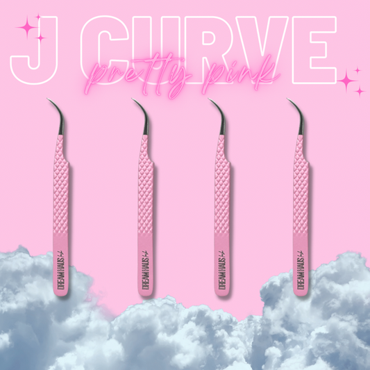 Pretty Pink J Curve Tweezer