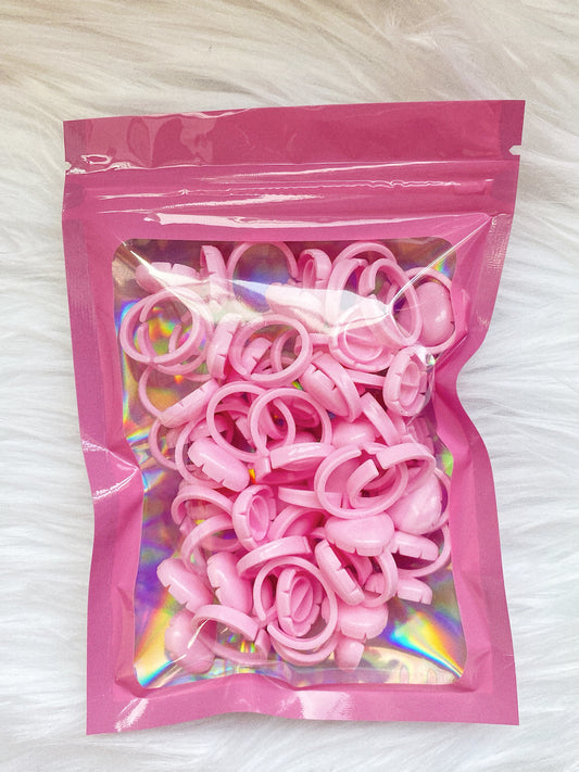 Pretty Pink fanning glue rings 40pc